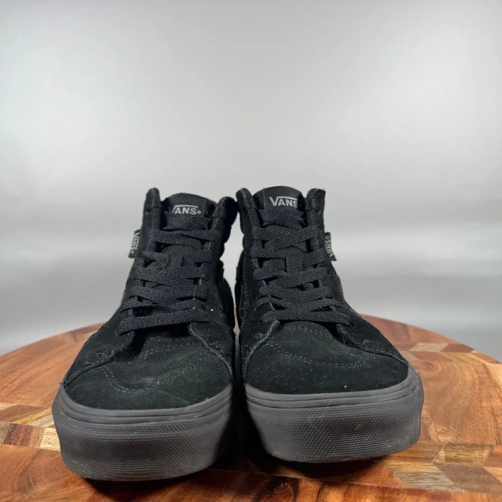 Vans Kids Sk8-Hi Zip Black Suede Canvas High Top Sneakers Youth 3.0 721356